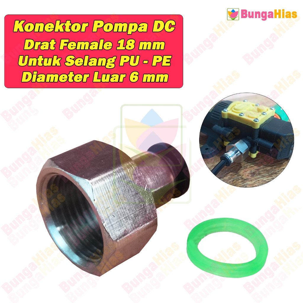 Jual Konektor Pompa DC Slip Lock 6 Mm X 18 Mm Female Drat Selang PU PE