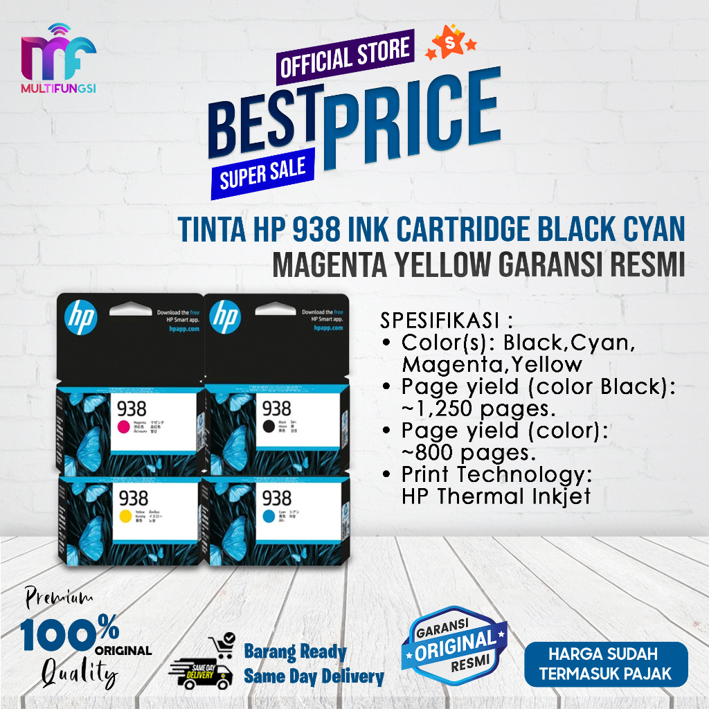 Jual Tinta Hp Ink Cartridge Black Cyan Magenta Yellow Garansi Resmi