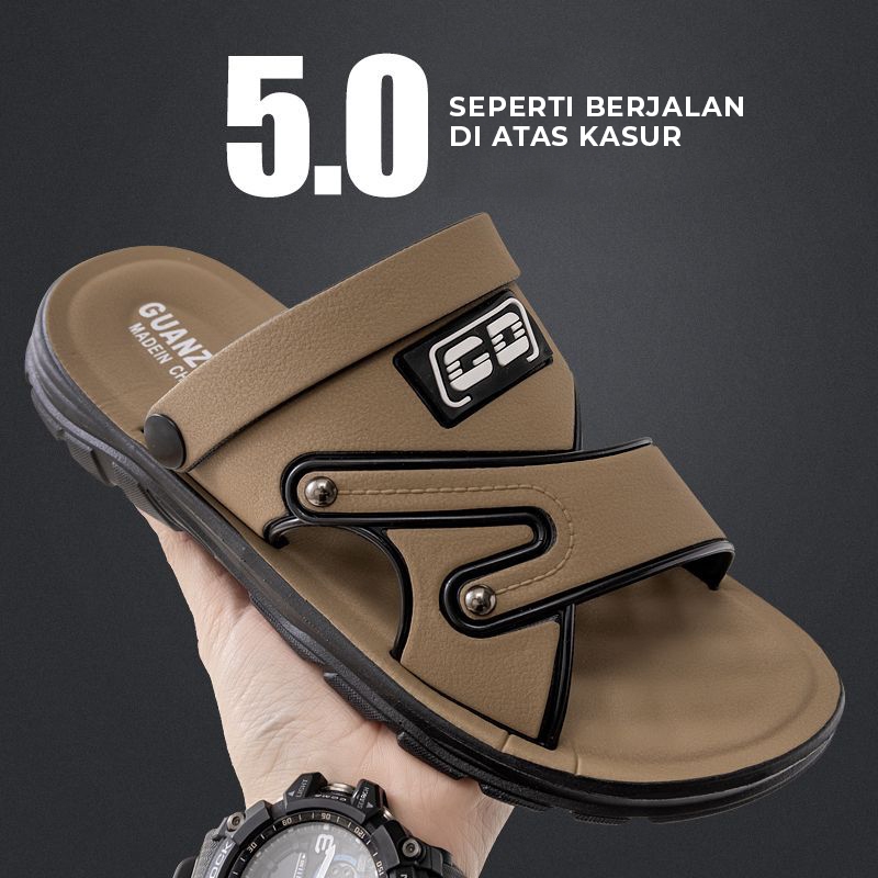 Jual Sandal Pria Kulit ANTI PUTUS Terbaru MK 30 Sendal Pria Cowok