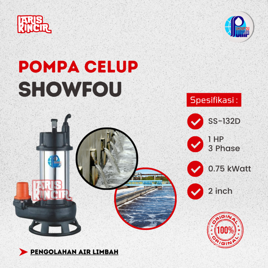 Jual Pompa Submersible Pompa Celup Showfou SS 132D 1 HP 3 Phase 750