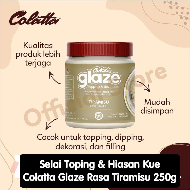 Jual Colatta Glaze Topping Decoration Rasa Tiramisu Selai Topping