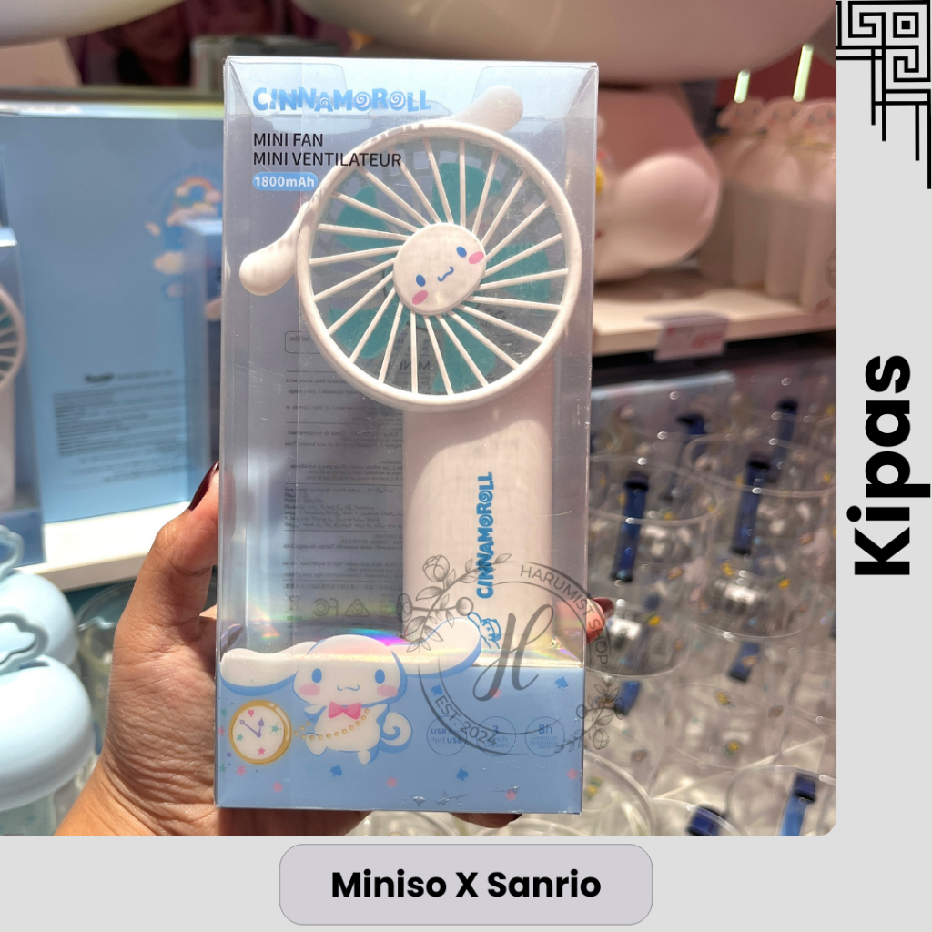 Jual Miniso Cinnamoroll Mini Fan Kipas Angin Portable Fan Tangan