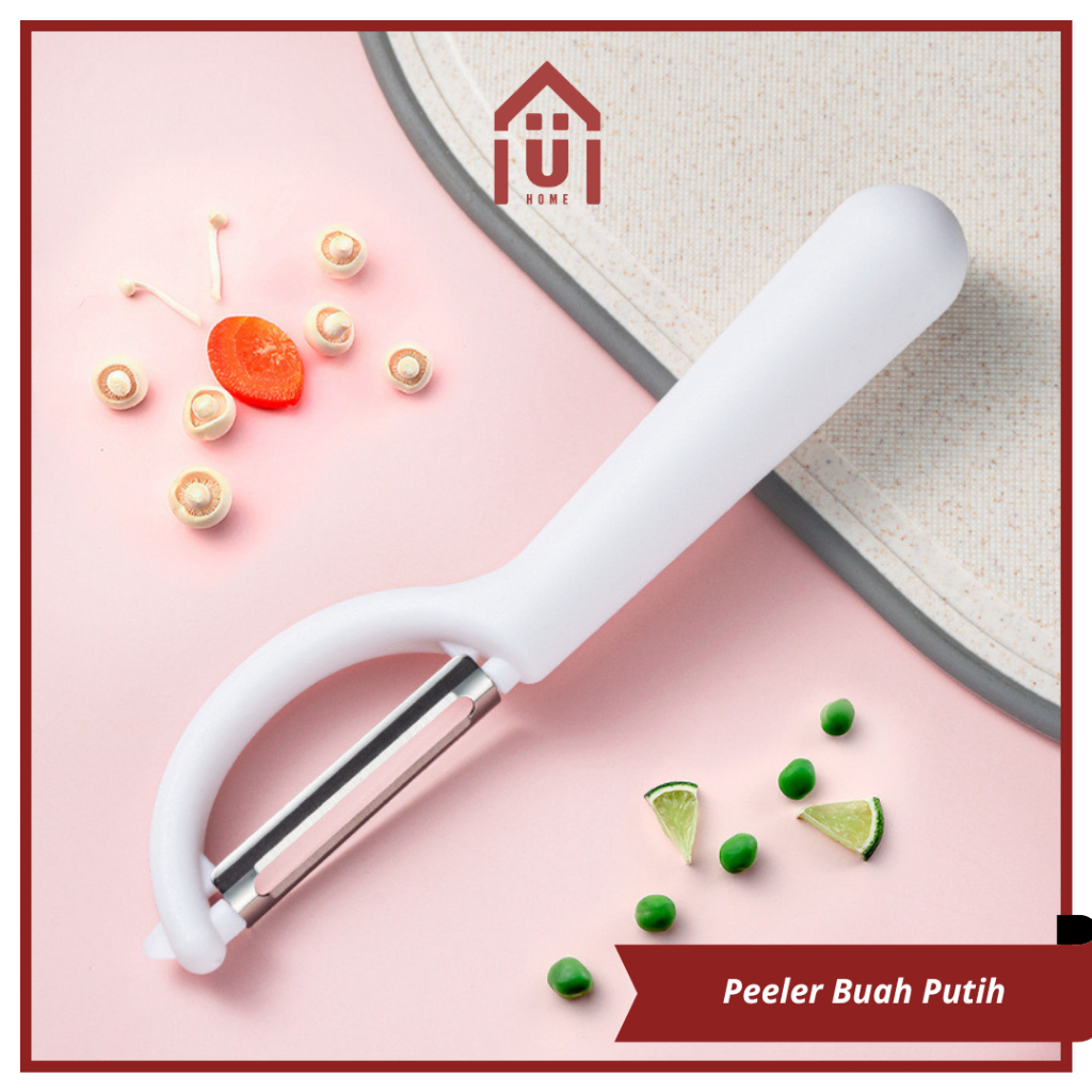 Jual Uniso Peeler Buah Estetik Putih Alat Pengupas Buah Sayur Pisau