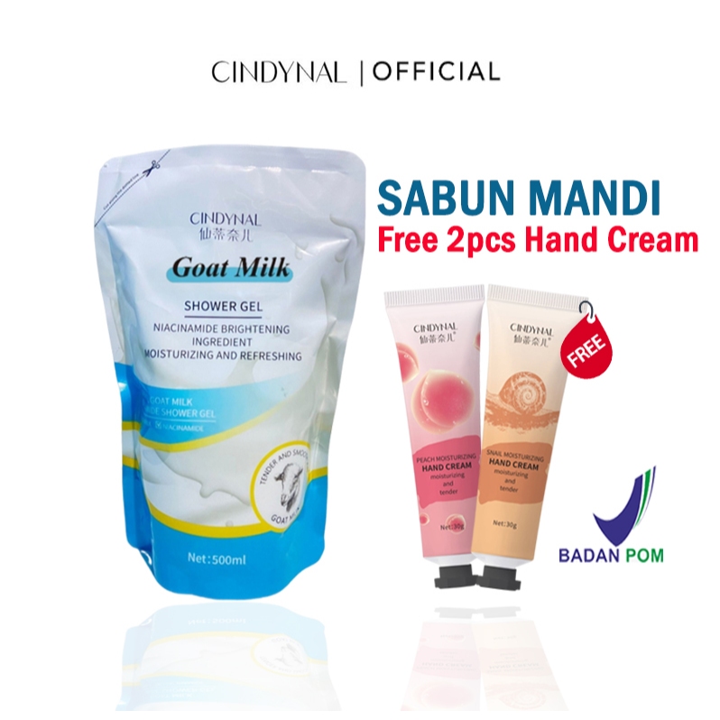 Jual Free Hand Cream Bpom Cindynal Refill Goat Milk Body Wash