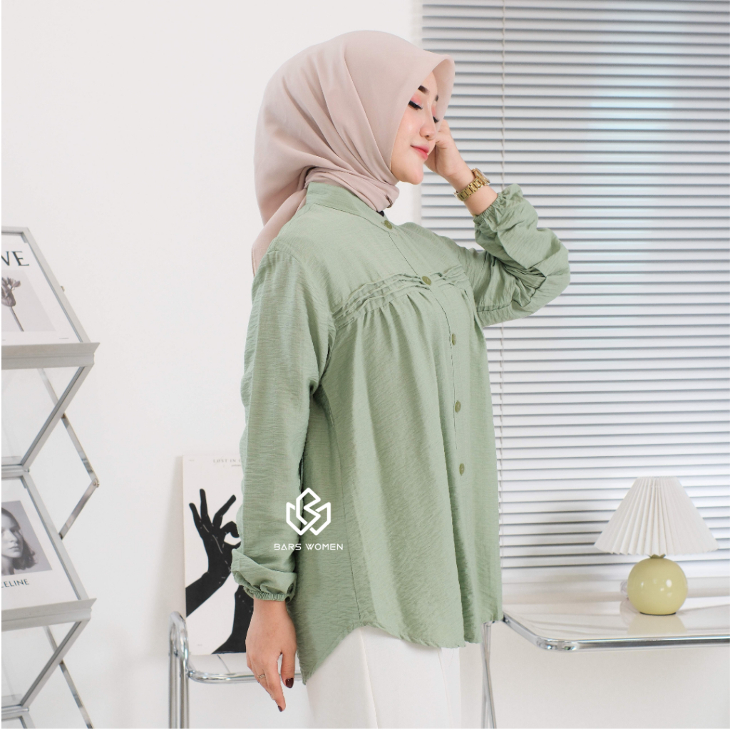 Jual BARSWOMEN Luna Shirt Baju Atasan Wanita Terbaru Blouse Korean