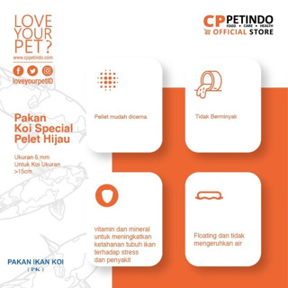 Jual Pelet KOI PK SPESIAL HIJAU PK SP 5 MM Repack 200GR Pellet