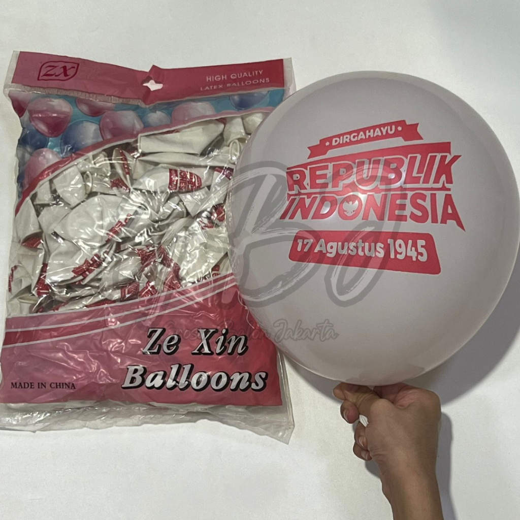 Jual GROSIR Balon Latex Motif Kemerdekaan Merah Putih TEBAL 2 8 Gram