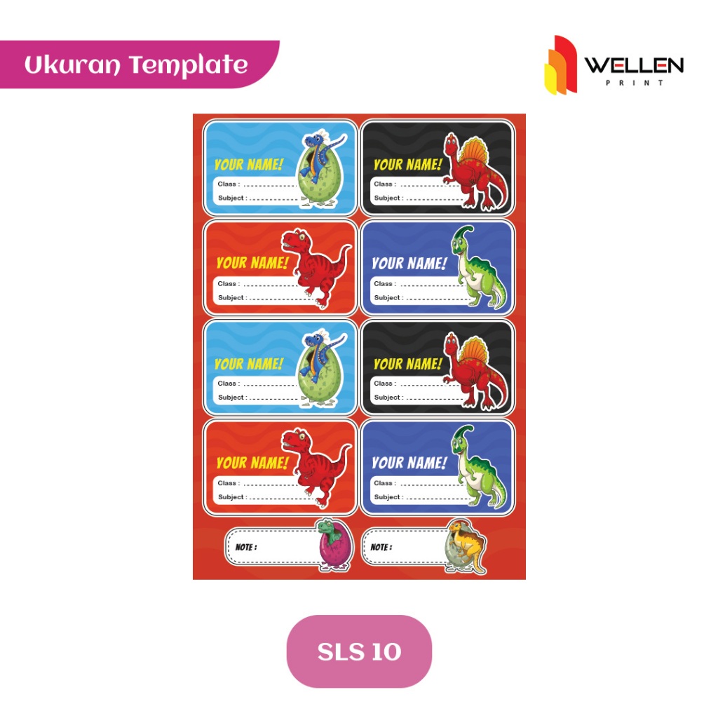 Jual WELLEN PRINT Cetak Sticker Label Nama Buku Sekolah Custom