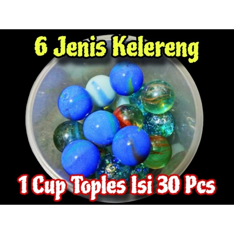 Jual Kelereng Campur 6 Jenis Susu Biru Wijen Belimbing Metalik