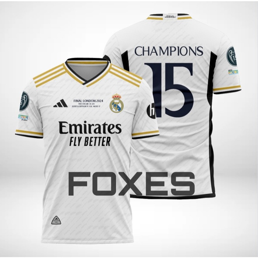 Jual JERSEY REAL MADRID FINAL CHAMPIONS UEFA 2024 GRATIS NAMA DAN NOMOR