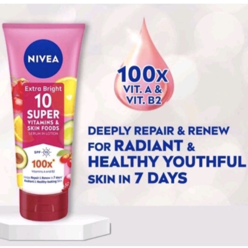 Jual Nivea Extra Bright Body Serum Super Vitamin Skin Food Ml