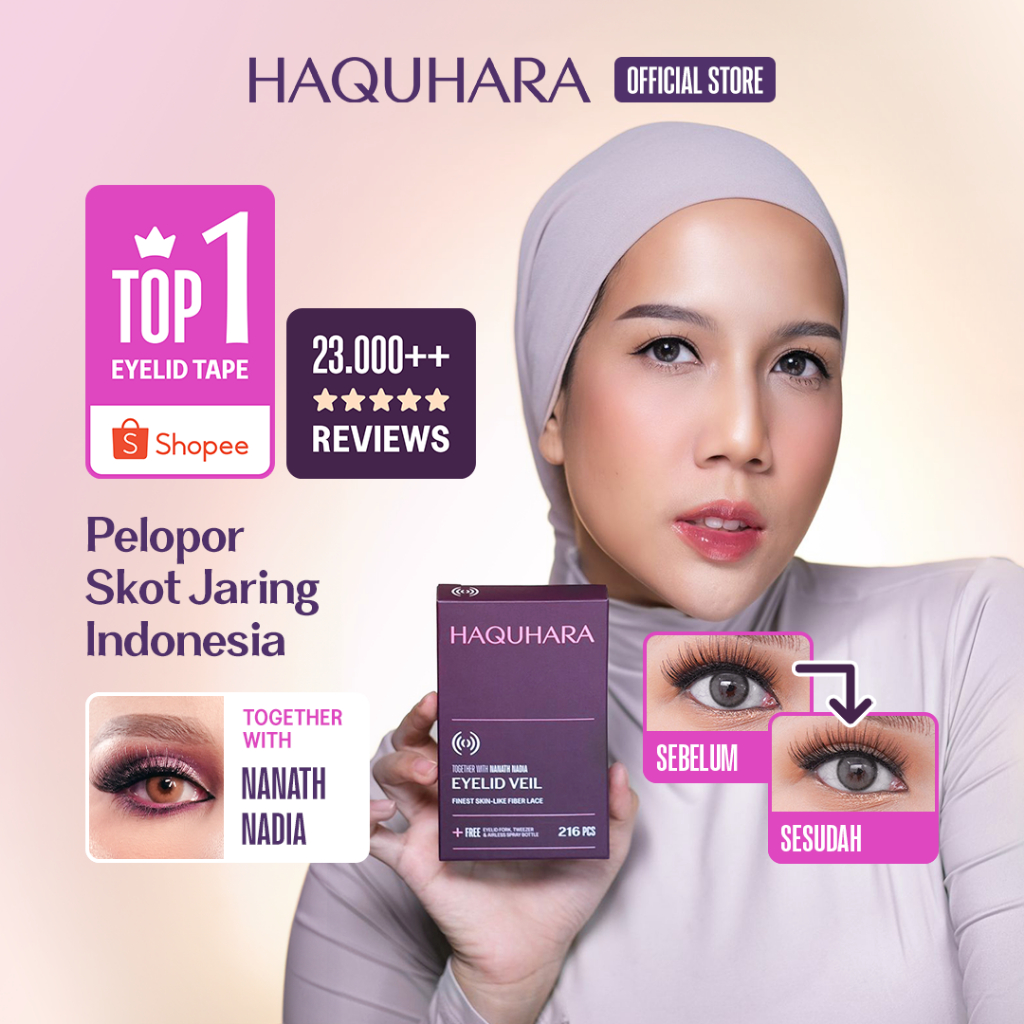 Jual Haquhara Eyelid Veil X Nanath Nadia Scot Skot Mata Jaring Eyetape