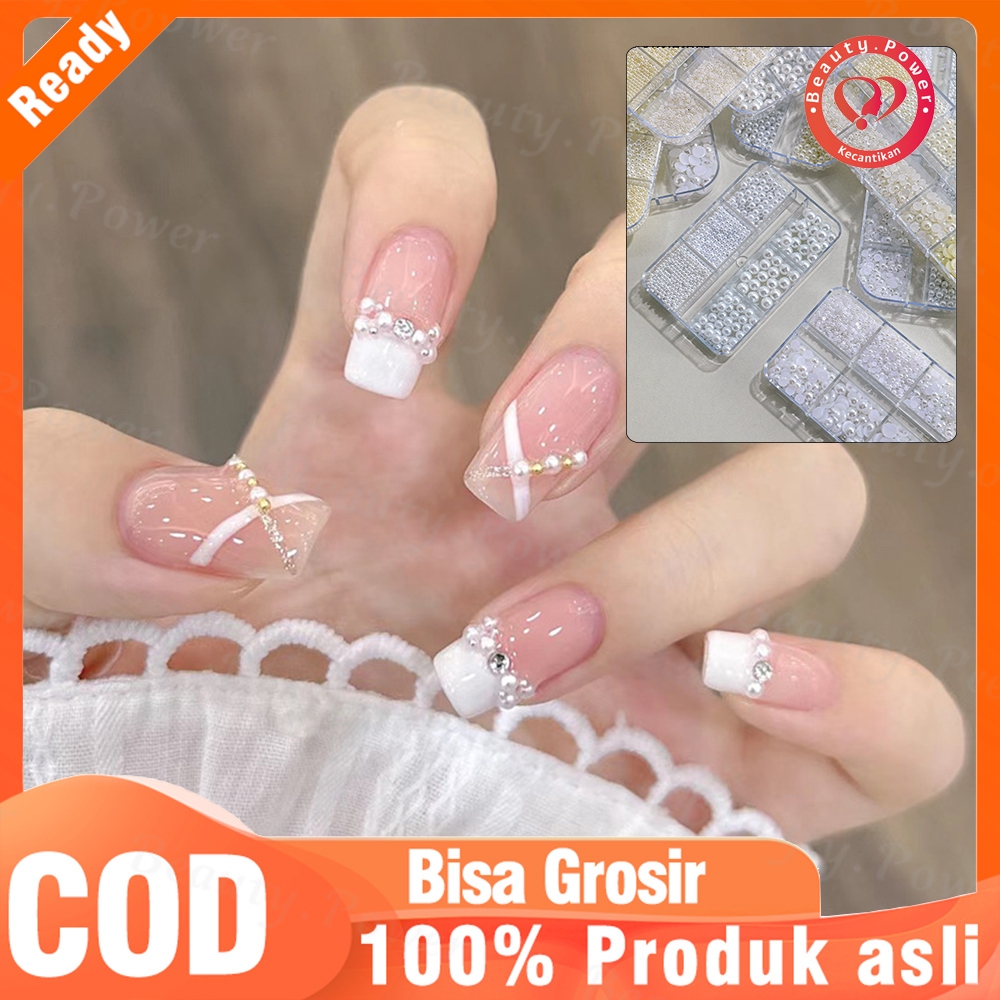 Jual Aksesoris Kuku Nail Art White Nail Art Pearl Mutiara Putih