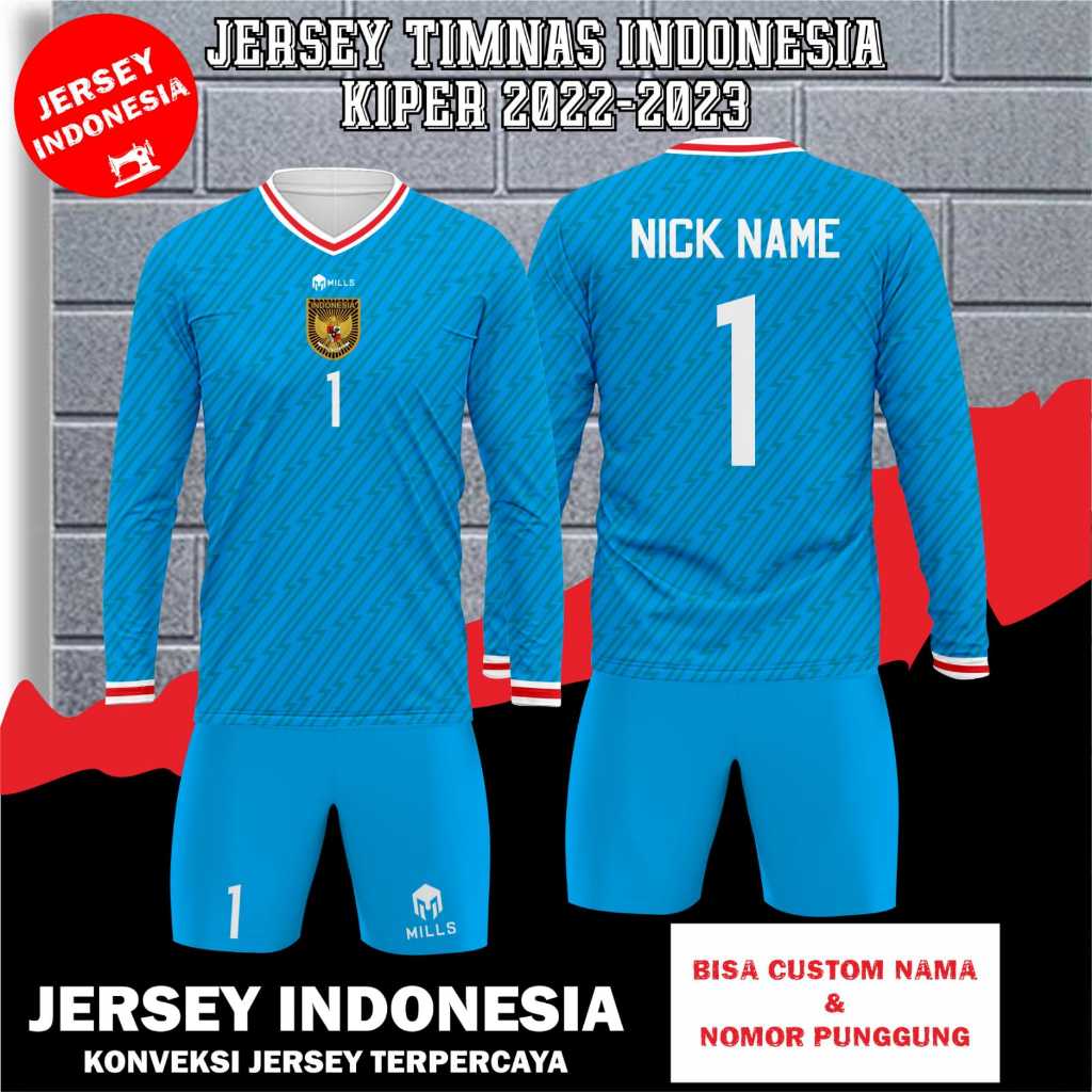 Jual Setelan Jersey Sepak Bola TIMNAS INDONESIA KIPER GK 1 2022 2023