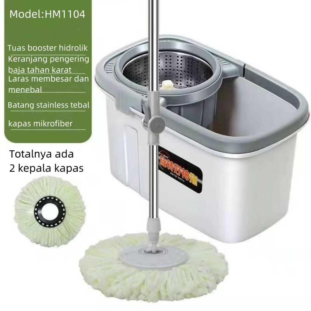 Jual Alat Pel Lantai Mop Dengan Rol Praktis Kain Pel Putar Spin Mop L