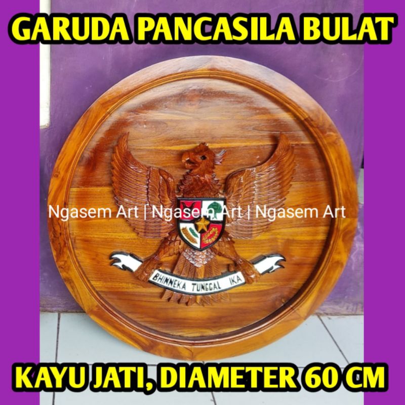 Jual Garuda Pancasila Kayu Jati Diameter Cm Hiasan Dinding Garuda