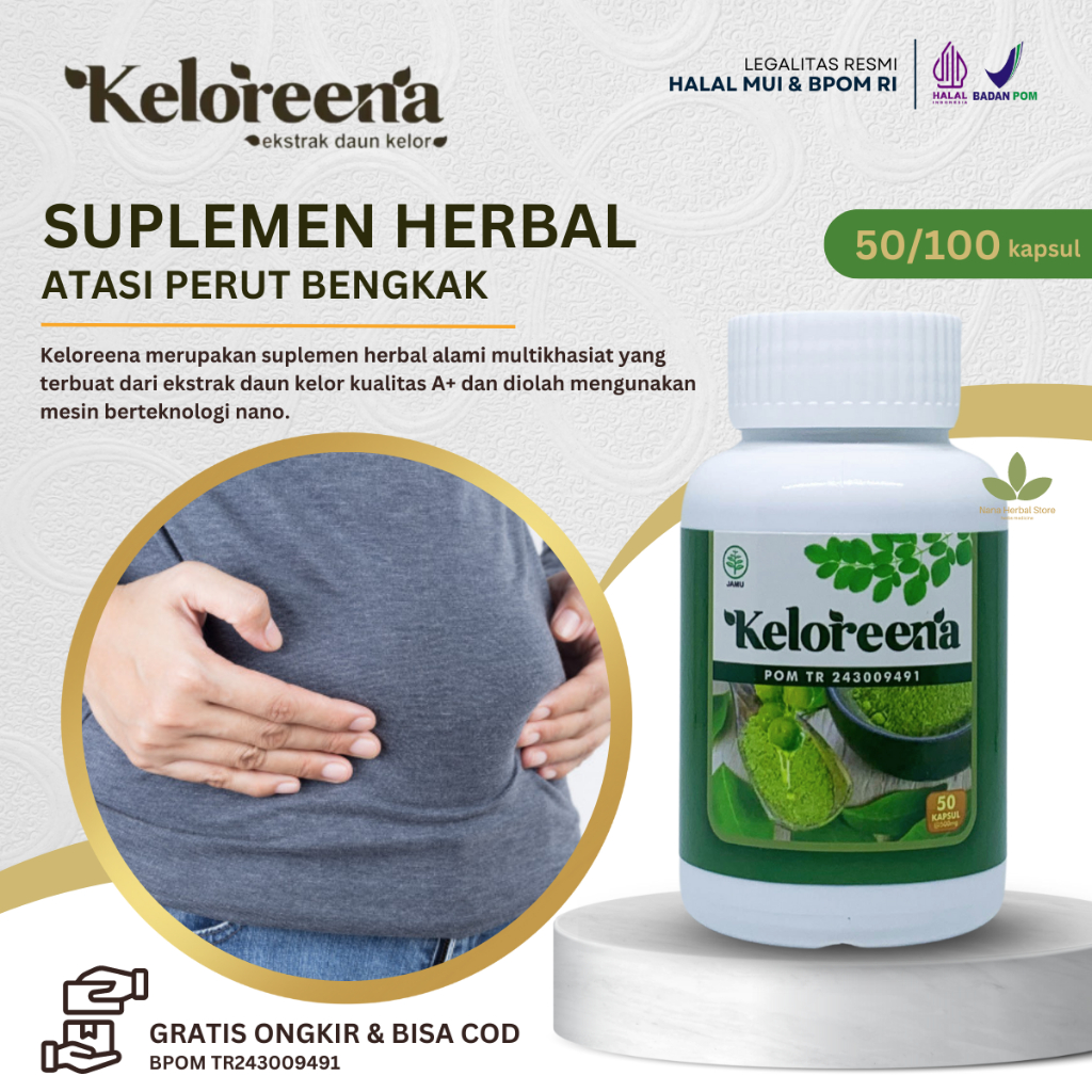 Jual Keloreena Kapsul Ekstrak Daun Kelor Obat Liver Perut Bengkak Fatty