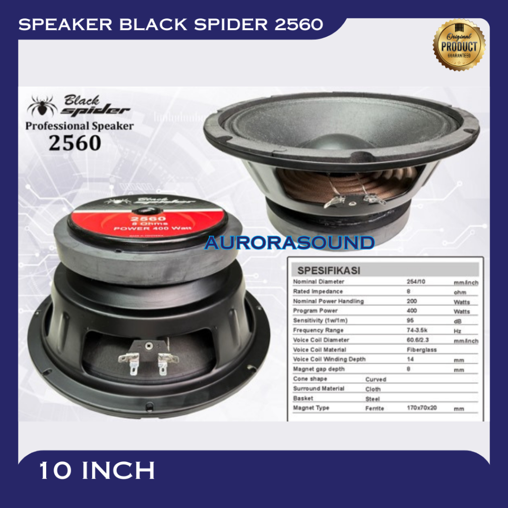 Jual SPEAKER KOMPONEN BLACK SPIDER 2560 WOOFER 10 INCH BLACKSPIDER BS