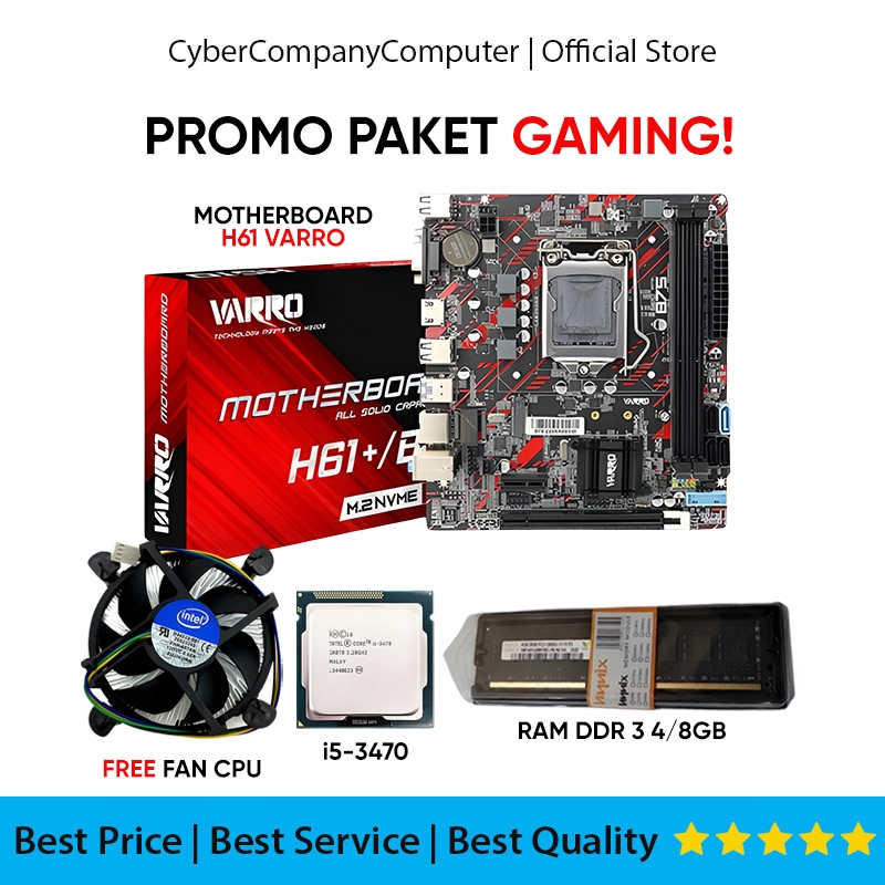 Jual Paket Motherboard Core I5 Mainboard H61 B75 Varro Rev 3