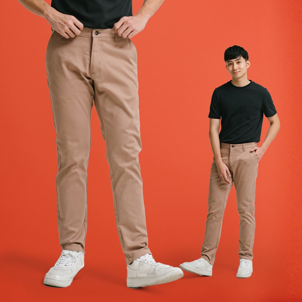 Jual Men S Top Celana Panjang Pria Chino Pants Slim Fit Tucson Brown