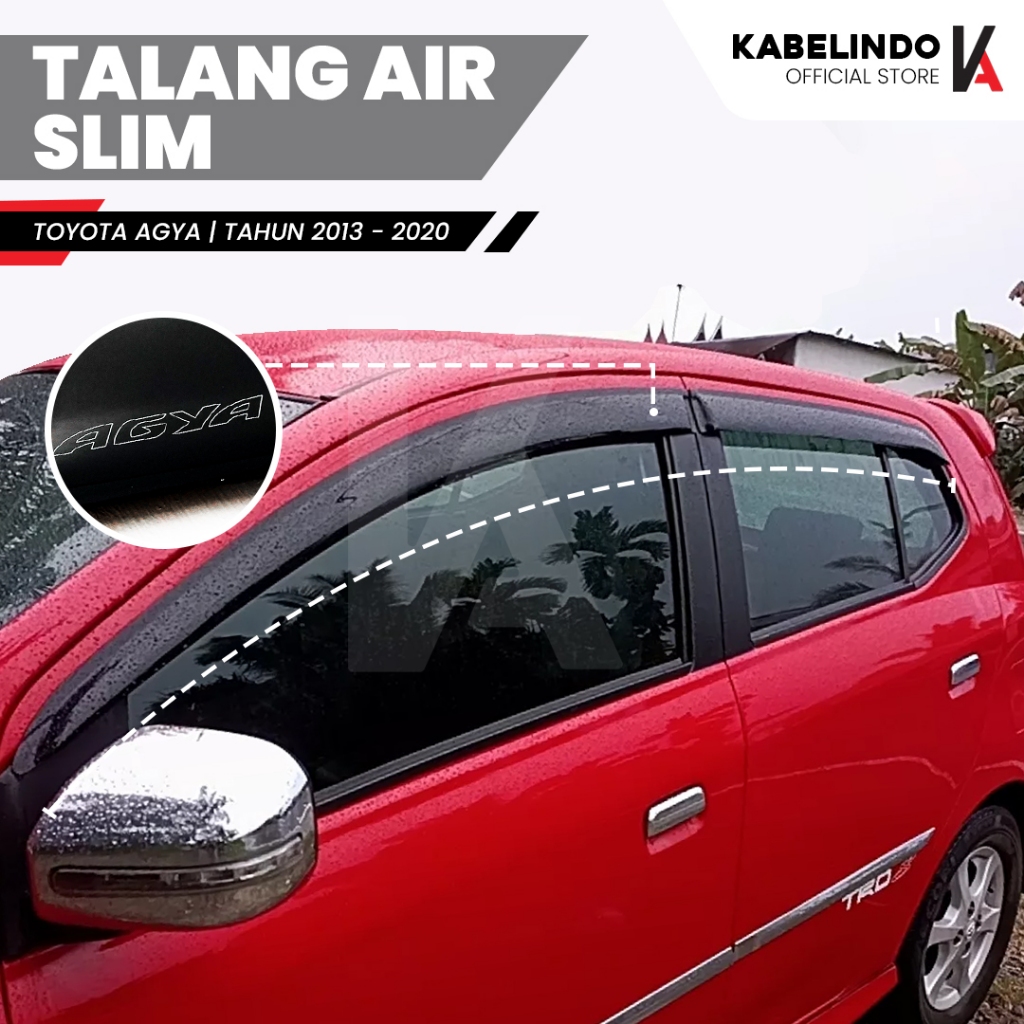 Jual Talang Air Pintu Mobil Toyota Agya 2013 2020 Model Slim 4 Pintu