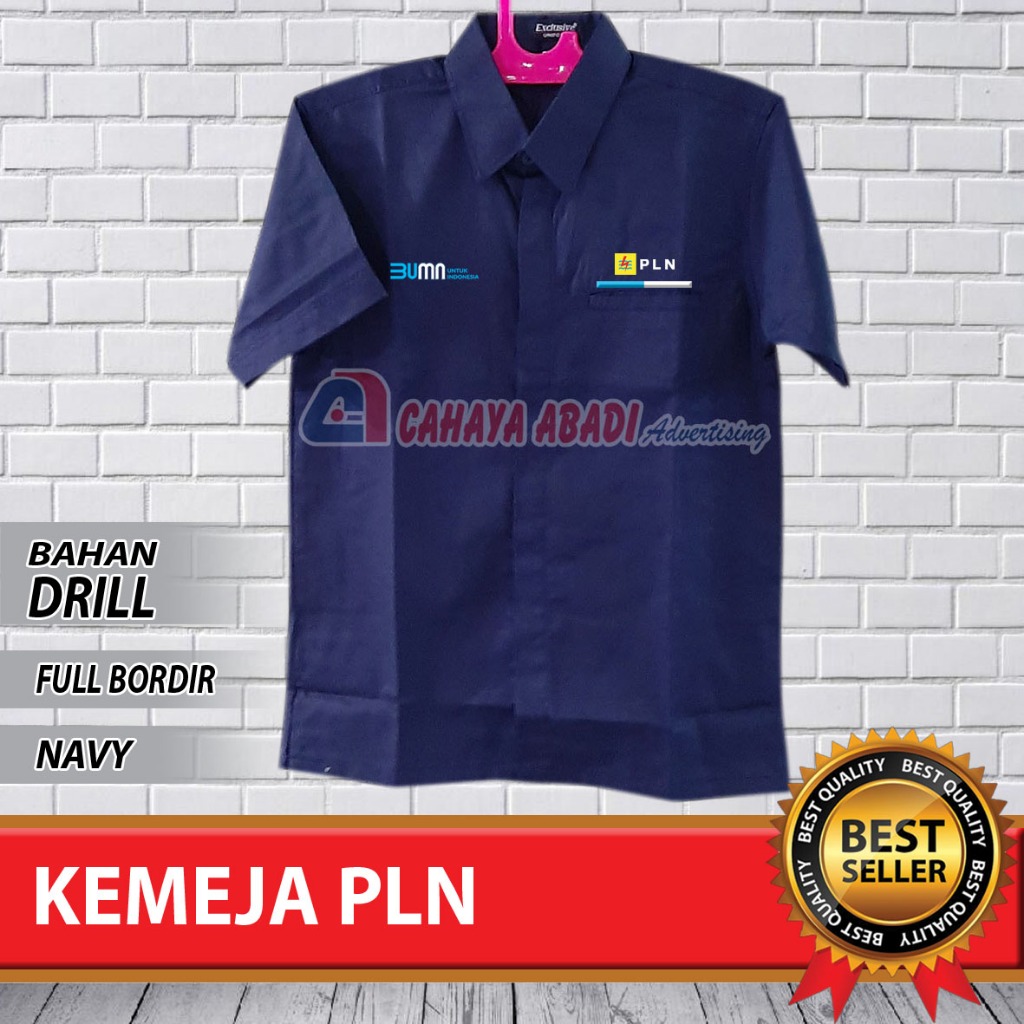 Jual Kemeja Bumn Pln Seragam Bumn Pln Navy Shopee Indonesia