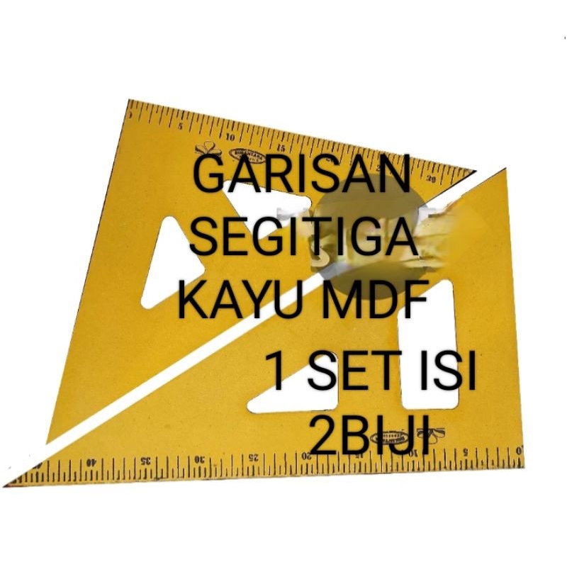 Jual PENGGARIS GARISAN SEGITIGA KAYU 1 SET ISI 2 PCS Shopee Indonesia