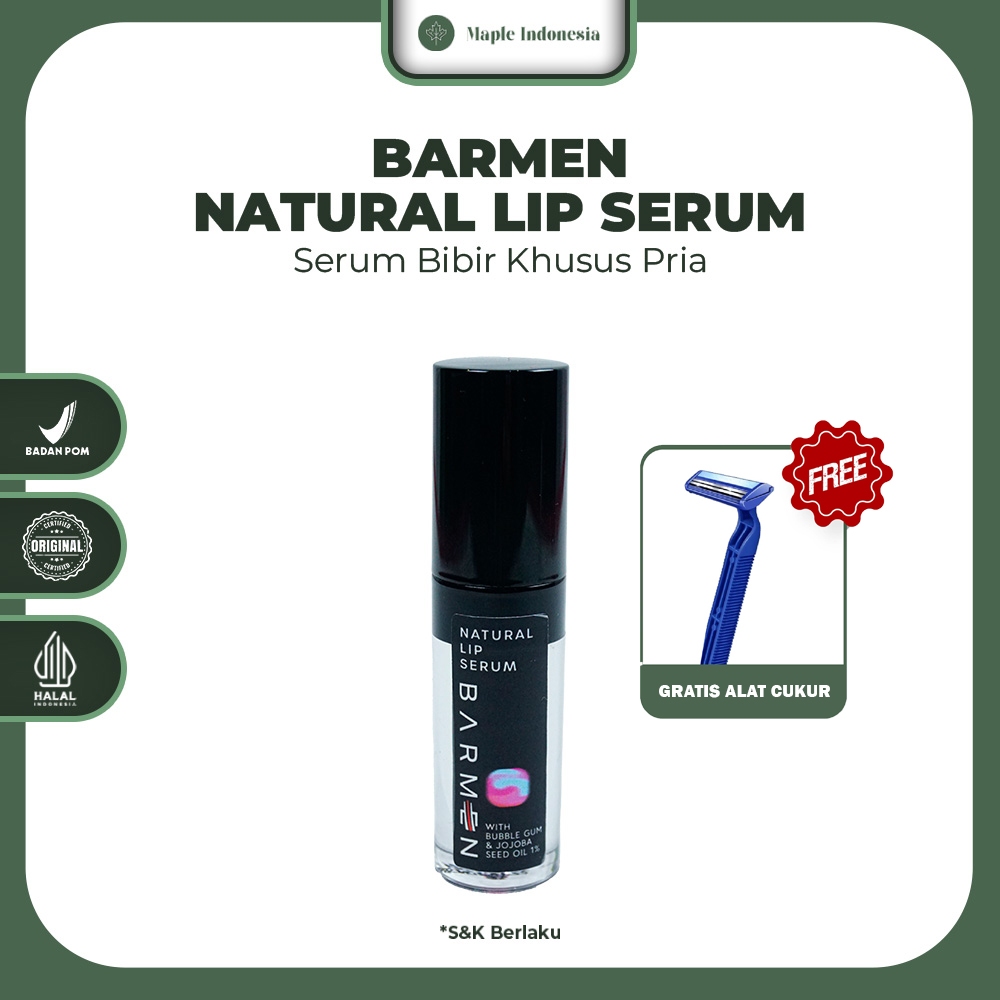 Jual BARMEN Natural Lip Serum Lipcare Khusus Bibir Pria Serum Bibir