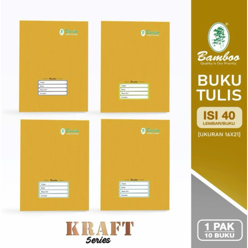 Jual Buku Tulis Kuarto Kraft Bamboo Buku Tulis Alfa Kraft