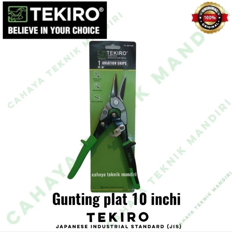 Jual TEKIRO Gunting Baja Ringan Plat Lembaran Seng Lurus Ukuran 10