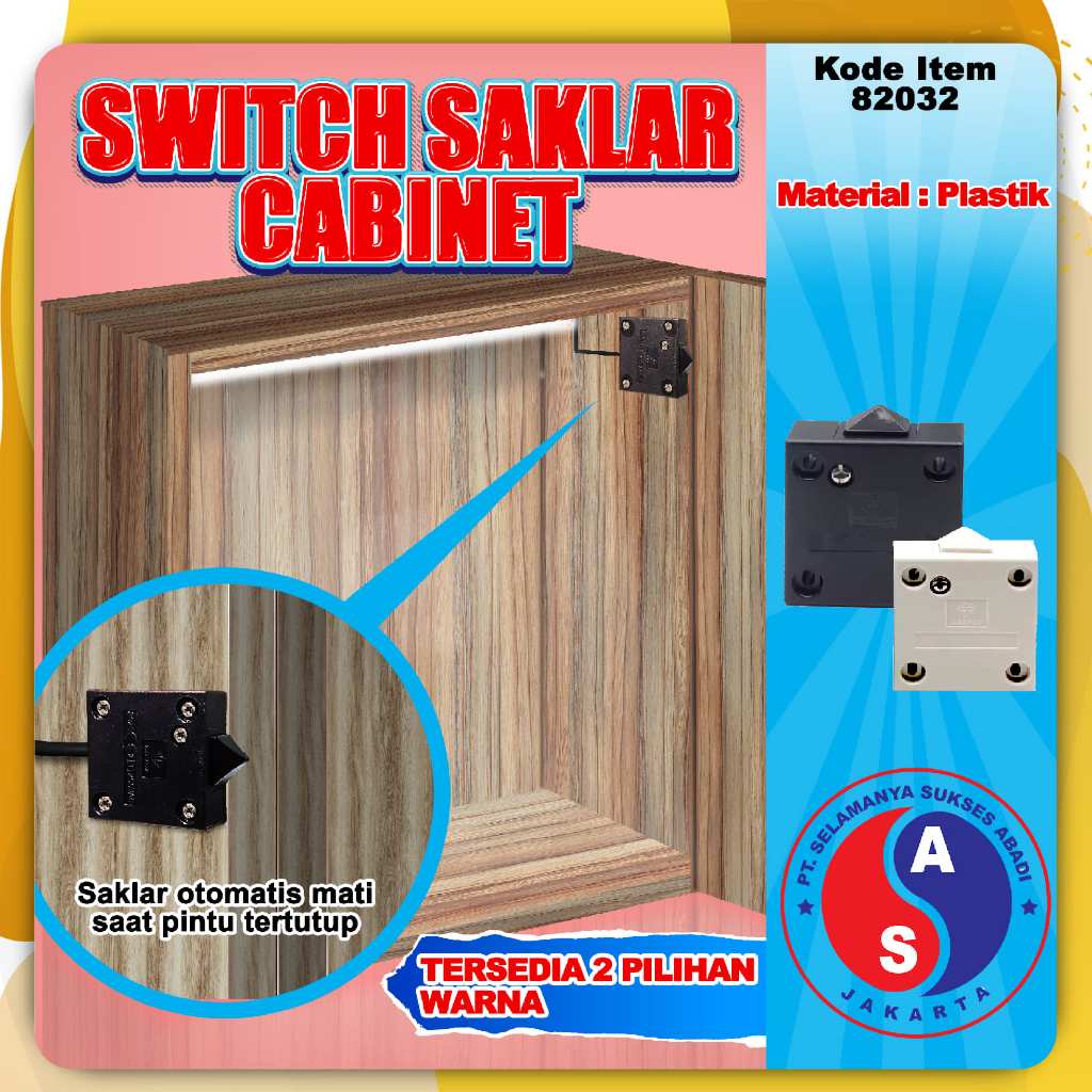 Jual Switch Saklar Lampu Pyramid Putih Hitam Pintu Lemari Geser