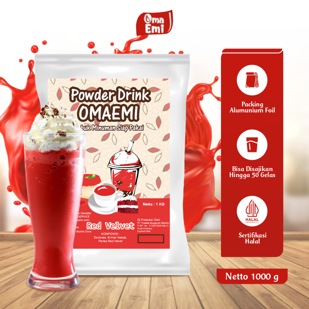 Jual Bubuk Minuman Omaemi Powder Drink Rasa Red Velvet Aneka Varian