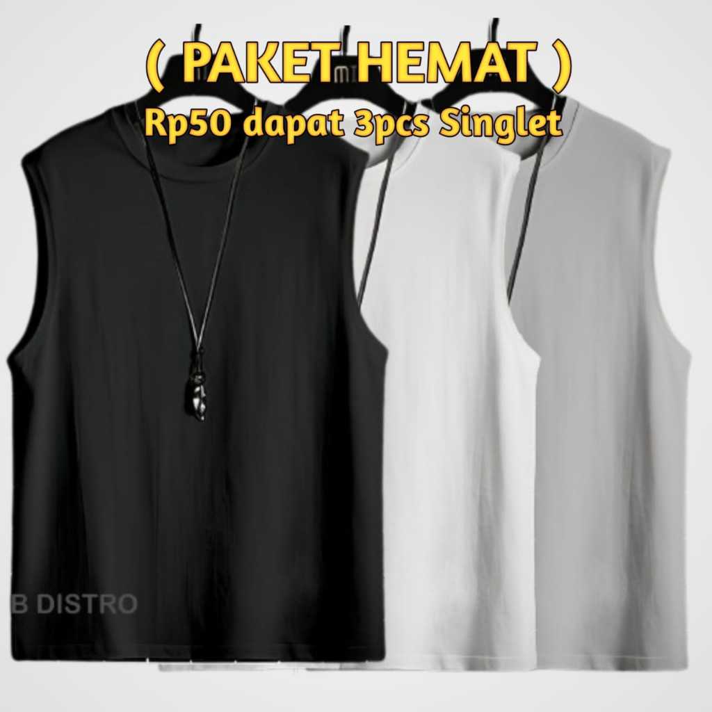 Jual Paket Hemat Baju Kaos Singlet Paketan Pcs Ribu Singlet Santai