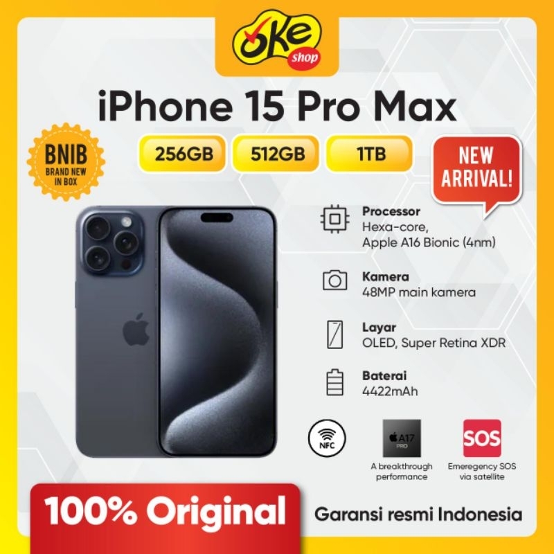 Jual IPHONE 15 Pro Max 256GB 512GB 1TB Garansi Resmi IBox Digimap