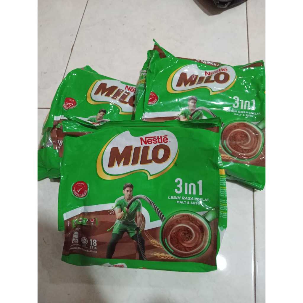 Jual Milo Sachet Isi 18 Stik Pek X 33gr Asli Malay Halal Milo 3in1