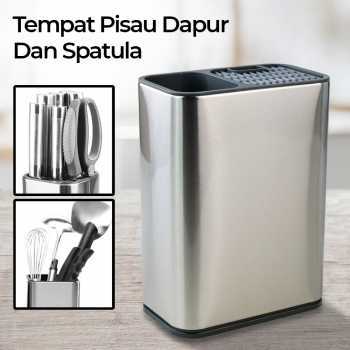 Jual TD DA1 ANHO Tempat Pisau Dapur Spatula Stand Holder Stainless