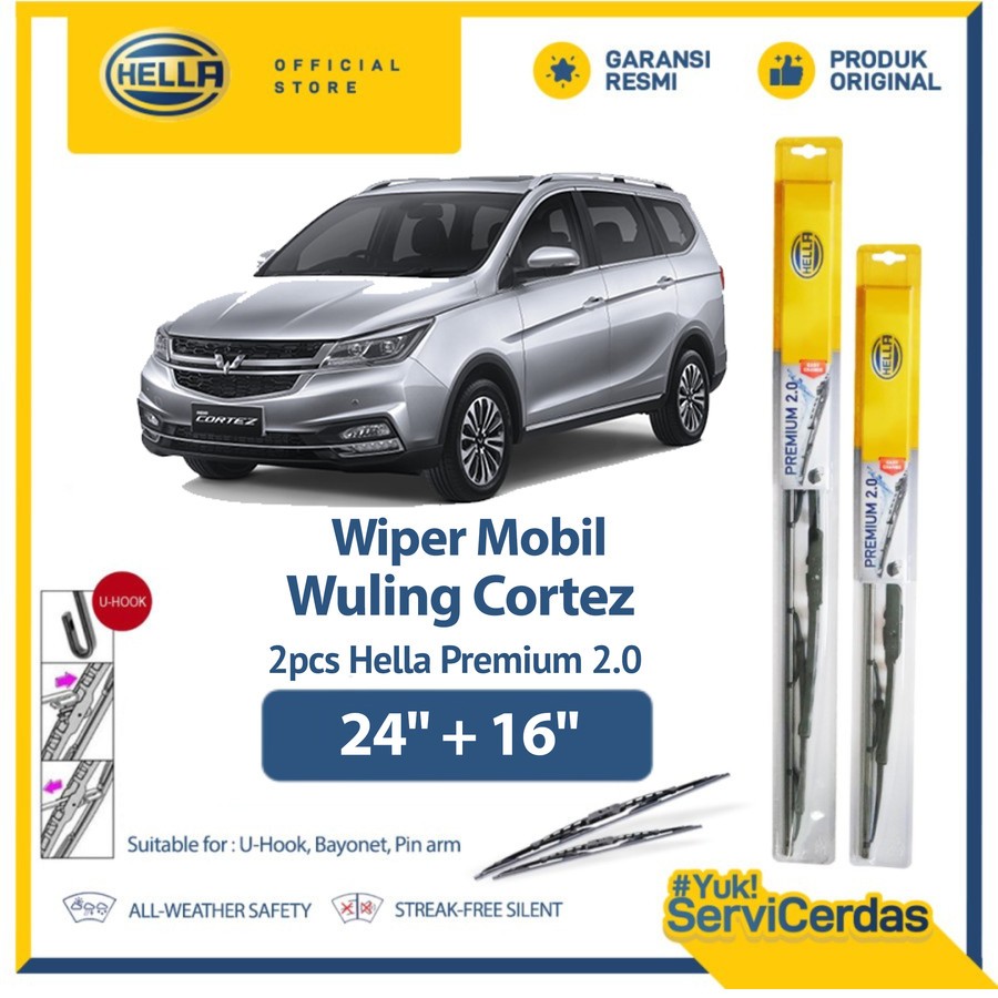 Jual Wiper Mobil Wuling Cortez 24 16 2pcs HELLA Premium 2 0