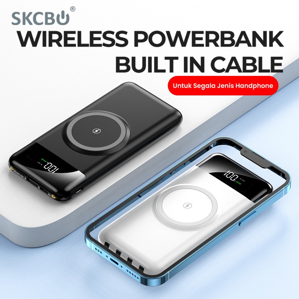 Jual Skcbo Wireless Powerbank Mah Built In Cable Kompatibel Dengan