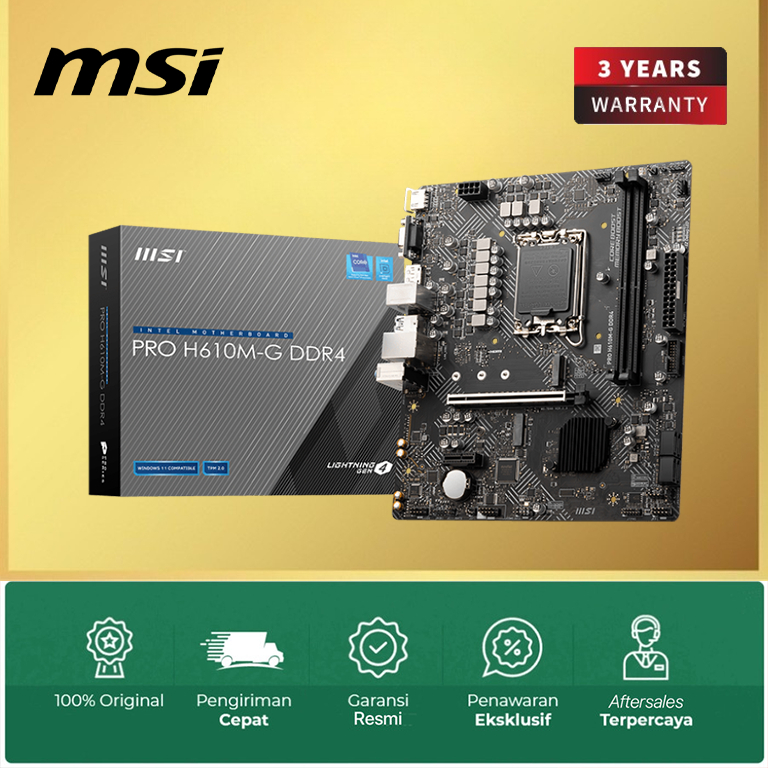 Jual Motherboard MSI PRO H610M G DDR4 Intel LGA 1700 Gen12 Shopee