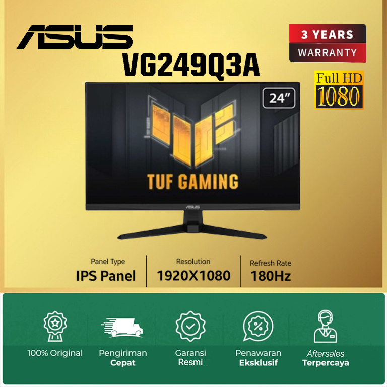 Jual Monitor LED ASUS TUF Gaming VG249Q3A Full HD 180Hz 24 Inch