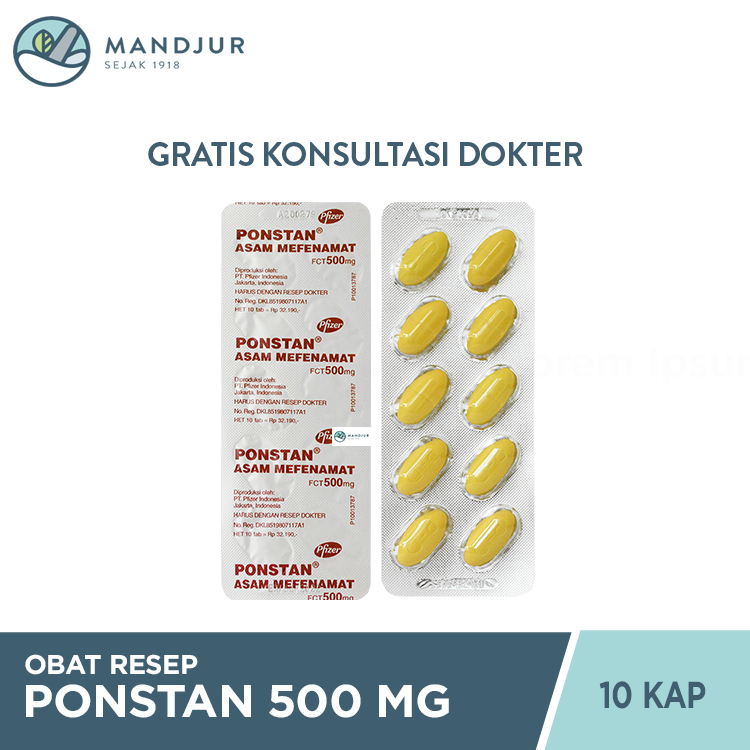 Jual Ponstan 500 Mg 10 Tablet Shopee Indonesia