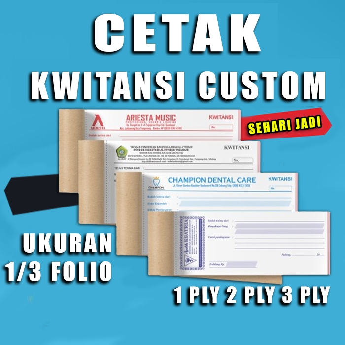 Jual Cetak Kwitansi Costum Cetak Nota Costum 1 2 3 Ply Sehari Jadi