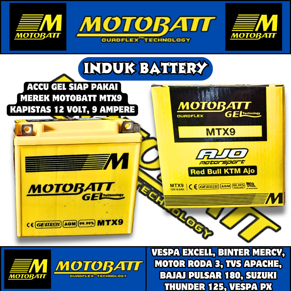 Jual Aki Motobatt Mtx Motor Thunder Pulsar Benelli