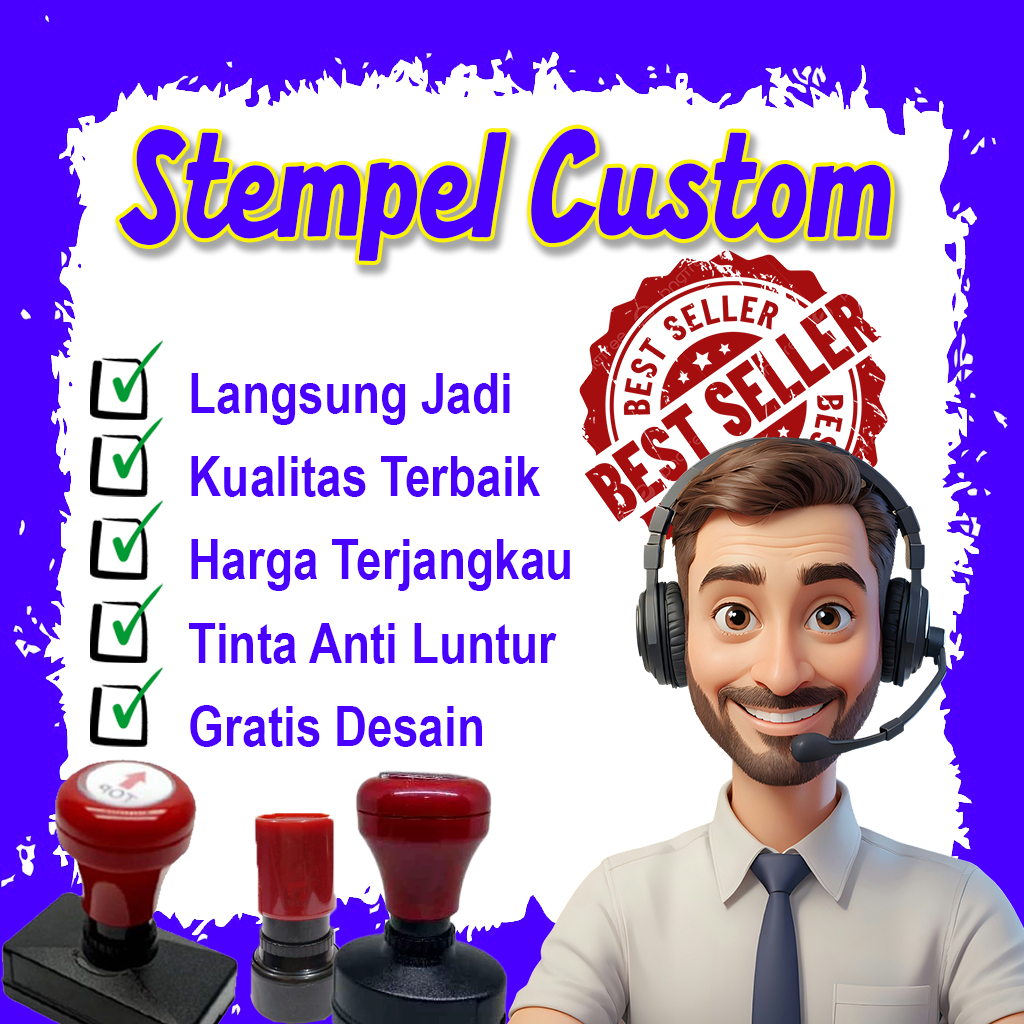 Jual Stempel Toko Perusahaan Logo Nama Tandatangan Lunas Stempel