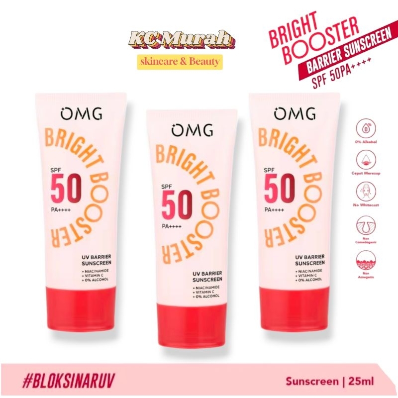 Jual OMG OH MY GLOW Bright Booster UV Barrier Sunscreen SPF 50 PA