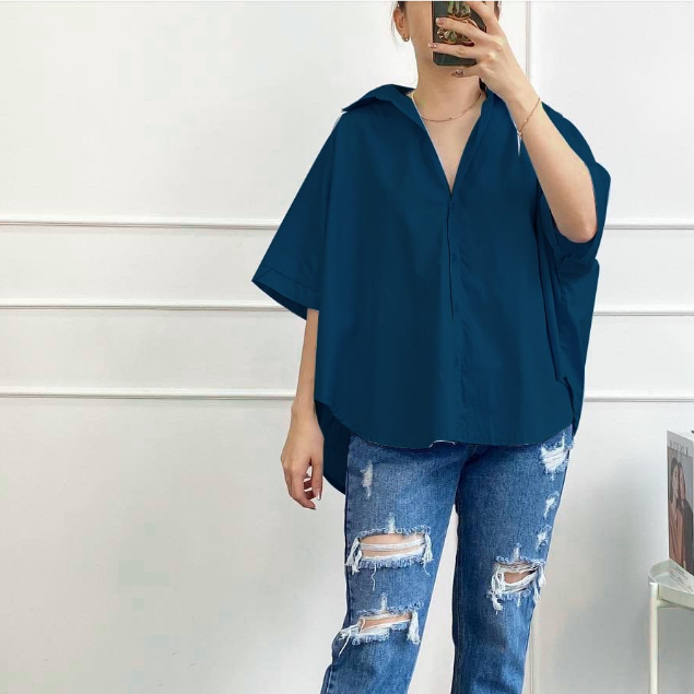 Jual Kemeja Batwing Oversize Atasan Kemeja Wanita Kemeja Oversize