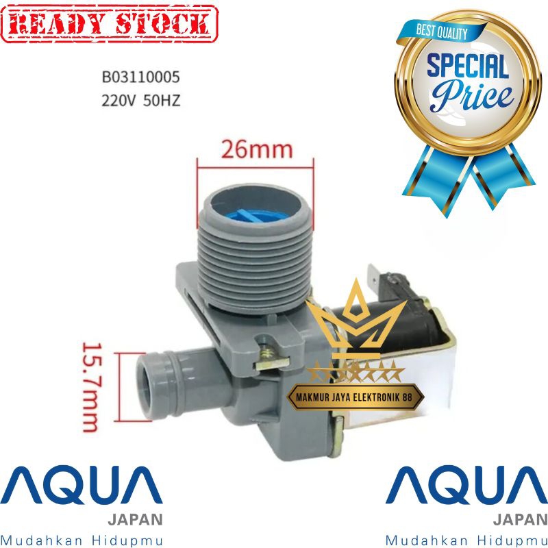 Jual Selenoid Water Inlet Valve Mesin Cuci Tabung Aqua Japan Top