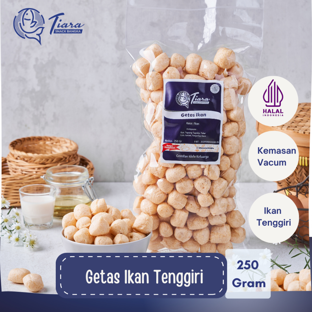 Jual Krupuk Getas Ikan Tenggiri Asli Bangka 250Gram Snack Kerupuk