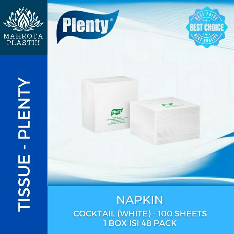 Jual Tissue Plenty Napkin Cocktail Sheets White Per Pack