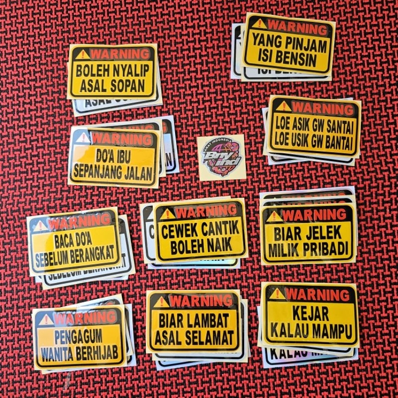 Jual Stiker Sticker WARNING YANG PINJAM ISI BENSIN Dll Cutting Shopee